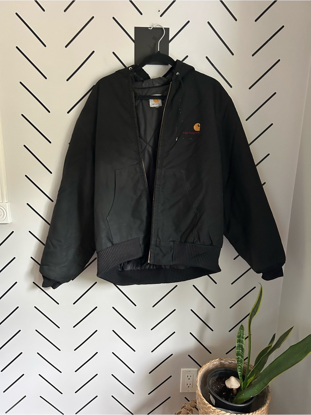 Vintage 90s carhartt men’s black insulated canvas jacket - Picture 6 of 9